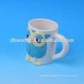 Factory direct wholesale customized ceramic owl mug with handle